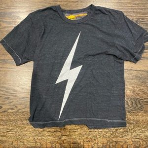 Aviatior Nation charcoal lightning bolt tee
